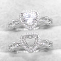 Semi Mount 5*5/6*6mm Sterling Silver Ring Heart Shape Empty Frame Blank Support Setting S925 Base Without Center for DIY Inlay