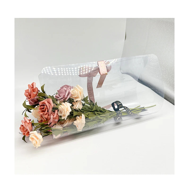 Hot Sale Transparent Flower Bouquet Packaging Gift Bag Waterproof Flower Tote Bag