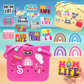Tote Beach Letters Numbers Charms Pvc Large Big Size Roses Flowers Rubber Custom Bag Charms