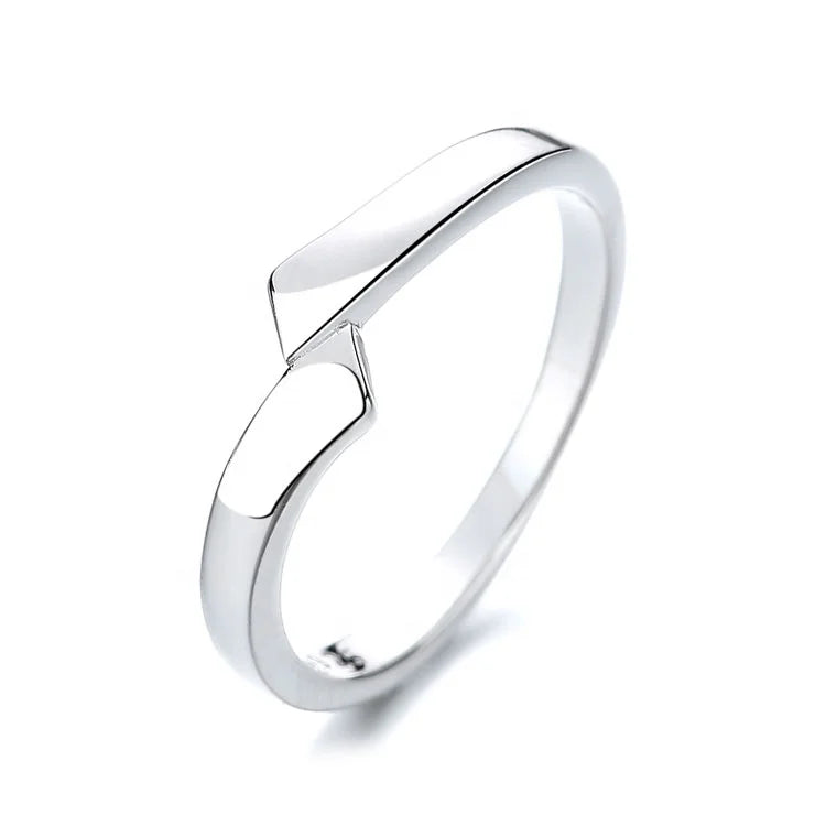 Yaeno Sterling Silver 925 Simple Cross Rings Plain Wedding Band Rings for Women