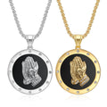Hip Hop Jewelry Stainless Steel Zircon Buddha Hand Prayer Pendant Necklace Classics Rap Singer Party Gold Plated Chain Wholesale