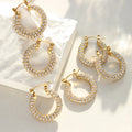 Luxury Sparkle 18k Gold Pvd Plated Shiny Party Micro Pave Stainless Steel Hoop Earring Non Tarnish & Waterproof Jewelry