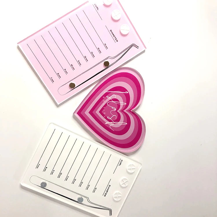 Unique Design Pink Tweezer Lash Tile Individual Eyelashes Acrylic Lash Tile for Tweezer Durable Eyelash Storage Organizer