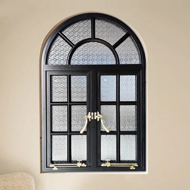 Modern Custom Aluminum Alloy Swing Casement Windows with Fiberglass Screen Netting and Double Glazed Glass