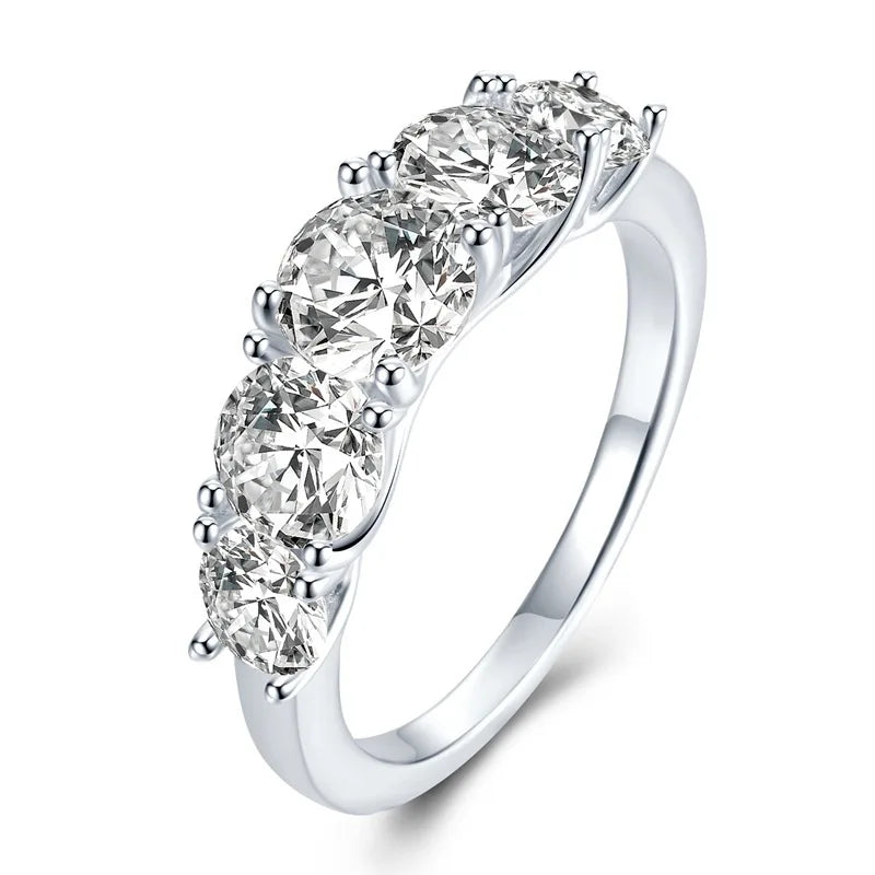 1ct Moissanite Diamond Enterity Tennis Band Ring 925 Sterling Silver 18k White Gold for Women Engagement Gift Fine Jewelry