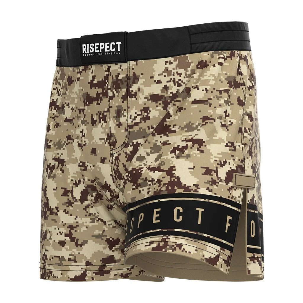 Sand Camo Custom Training Grappling Judo Jiujitsu Shorts Muay Thai MMA Shorts
