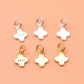 Simple 925 Sterling Silver Four Leaf Clover Charm Gold Plated Lucky Clover Pendant for Necklace Bracelet Jewelry Making Supplies