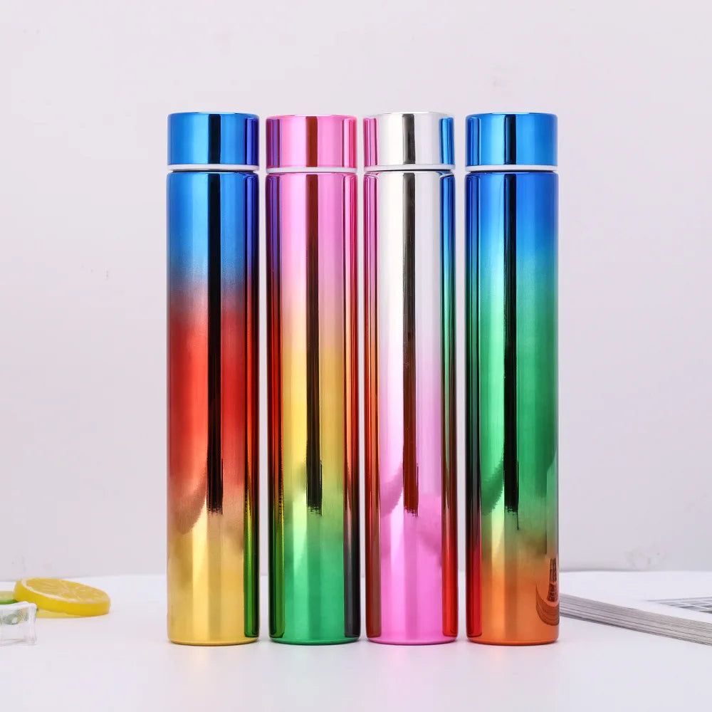 FX Factory Skinny Tall Thermos Water Bottle Double Vacuum Insulation Stainless Steel Water Bottle BPA Free Leak-Proof Cap