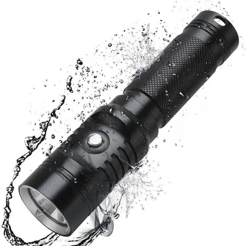 BORUiT 1800 Lumens High Power Aluminum Waterproof LED Torch Super Bright LED Diving Powerful Led Flashlight