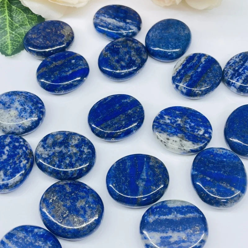 Natural DIY Jewelry Accessories Stone Semi-Precious Stone Crafts Jade Amethyst Lapis Lazuli Carved Oval Flat Stone