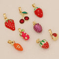 2025 Cute Fruit Charms Strawberry Cherry Pendant Carrot Pomegranate DIY Accessories Charms for Jewelry Making