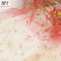 Nanyee Textile Gradient Colors Printed Pink Powder Net Star Glitter Fabric