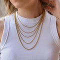 EManco Wholesale Hip Hop 2mm 3mm 4mm 5mm Rope Chain 14k Solid Gold Plated Necklace Twisted Rope Chain Necklace for Women Men