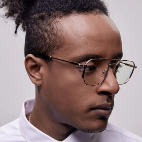 91314 Retro Double Bridges Square Men Anti-Blu-Ray Glasses Frame Fashion Metal Spring Hinge Men Optical Frame Computer Glasses