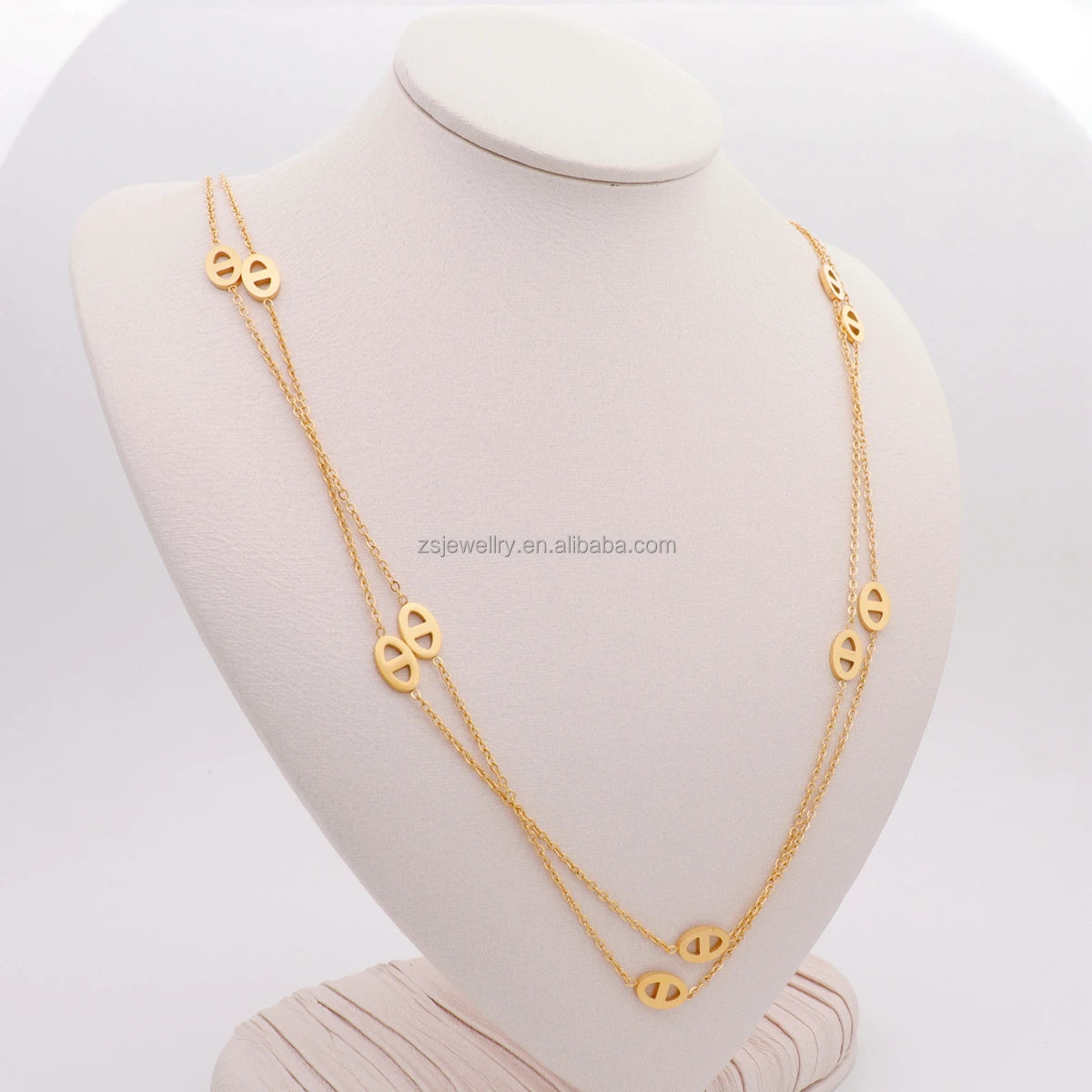 Jewelry Girl Shaped Gold Plated Stainless Steel Indian Oxidize Choker Fashion Element Women Pearl Zircon Gift Design Necklace