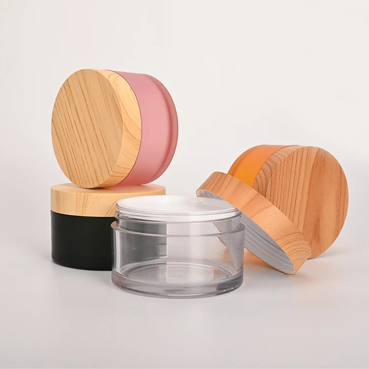 Free Sample Color Customization 200ml 6.8oz Clear Matte Cosmetic Jar Round Bath Salt Jar Plastic Face Cream Jar