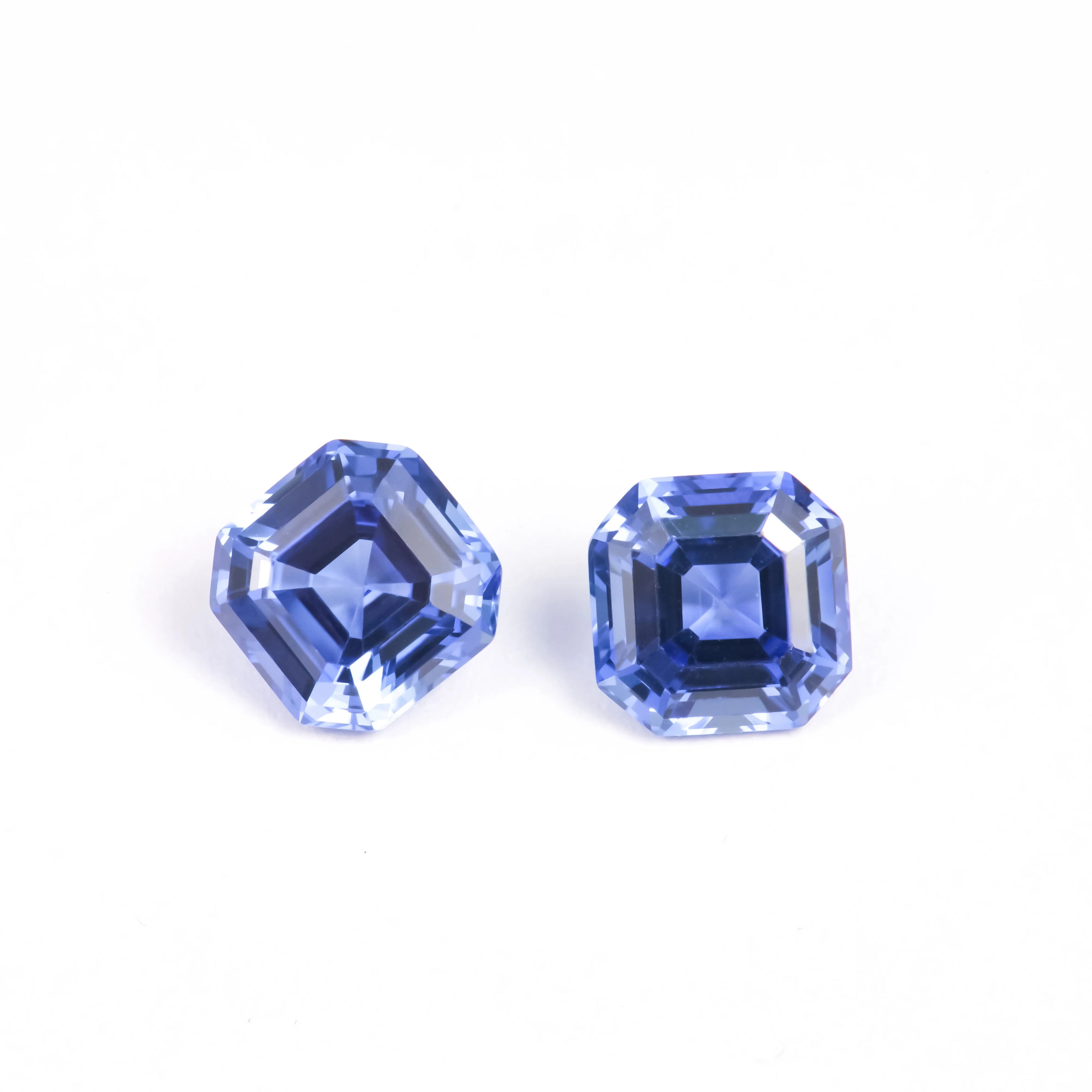 Wholesale Lab Grown Sapphire Asscher Cut High VVS Quality High-end Jewelry Making Customization