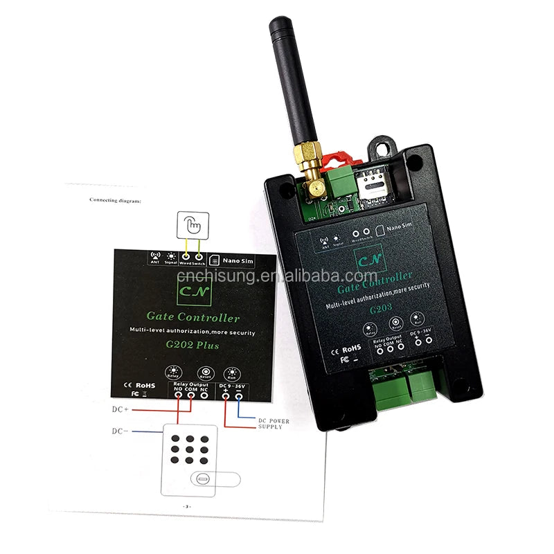 CHISUNG 4G Gsm Gate Opener Relay Wireless Remote G203 Gsm Gate Controller