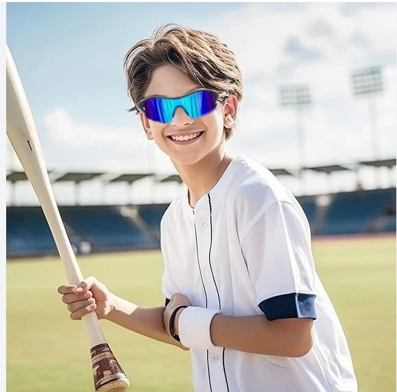 Custom Youth Thin Frame Running Cycling Kids Eyewear Glasses Tennis Pickleball Fishing Baseball Sport Sunglasses