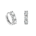 925 Sterling Silver Earrings Set  Colorful Stone White Blue Pink Black Round CZ Hoops for Women Fine Jewelry Wholesale