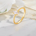 QX Fine Jewelry Custom OEM 925 Sterling Silver 18k Gold Plated Vintage Wedding Simple Zircon Fresh Water Pearl Rings for Women
