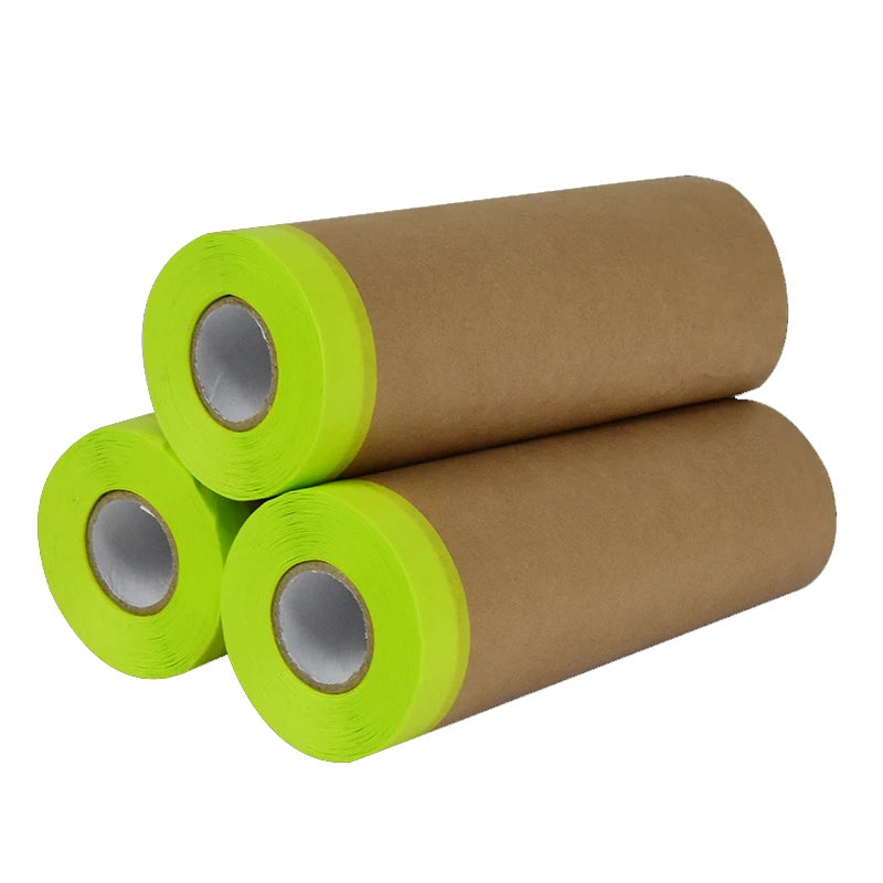 Biodegradable Automotive Car Masking Film Kraft Pre Masking Film Covering Painting Masking Paper for Painters