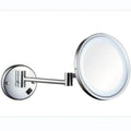 Modern Wall-Mounted Folding LED Chrome Stainless Frame 3X Magnifying Double-Sided Vanity Bathroom Makeup Mirror Touchable Screen