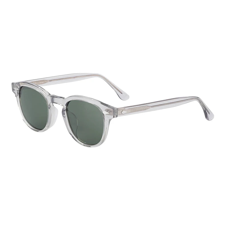 Fashion Unisex White Transparent Clear Acetate TAC Lenses Comfortable Full Rim Oval Sunglasses