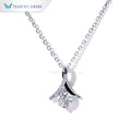 Tianyu Gems Fine Jewelry Sterling 18K Gold Plated White Pendant Sliver 925 Womens Moissanite Necklace for Female