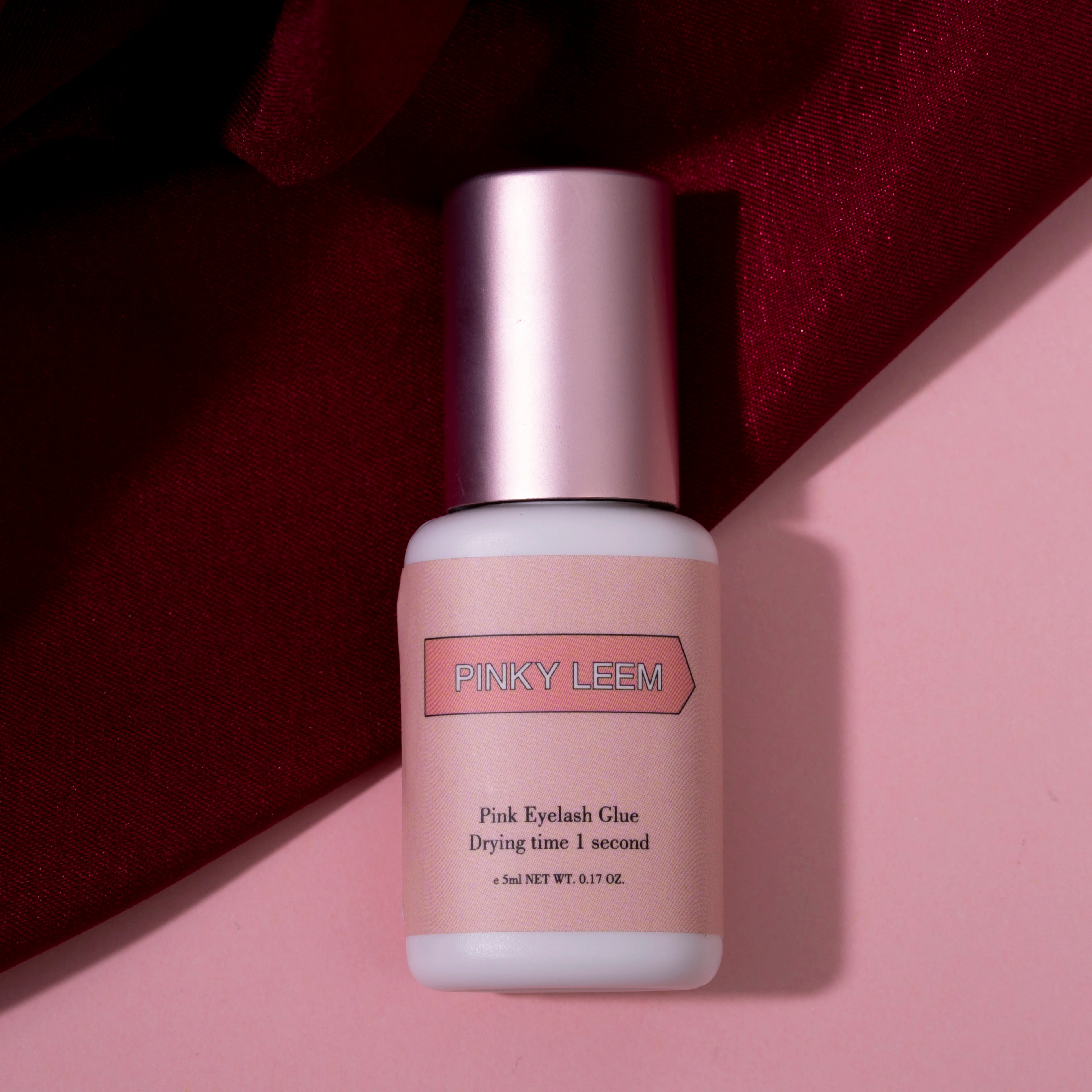 Pinky Leem Wholesale Custom Private Label Liquid Eyelash Extension Glue Long Lasting 0.5s 1s 2s Private Label Pink Lash Adhesive