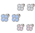 New Design Earring Aurora Zircon Flower Stud Earring 925 Sterling Silver Turquoise Vintage Earrings Studs for Women Jewelry Gift