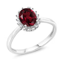 Classic Oval Red Garnet Engagement Ring 925 Solid Sterling Silver Wholesale Jewelry Wholesale MegaBDM