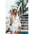 S-3XL Lace Beach Skirt Wholesale See Through Cover up Custom logo V Neck Bikini Cover up Factory Directly