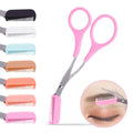 Stainless Steel Eyebrow Trimmer Scissors With Comb Hair Grooming Shaping Shaver Eyelash Hair Clips Hair Remover Makeup Tools