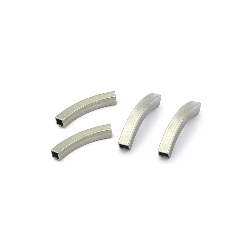 Hollow Bend Elbow Pipe Accessories Connectors Stainless Steel Square Hollow Tube Findings for Making Jewelry