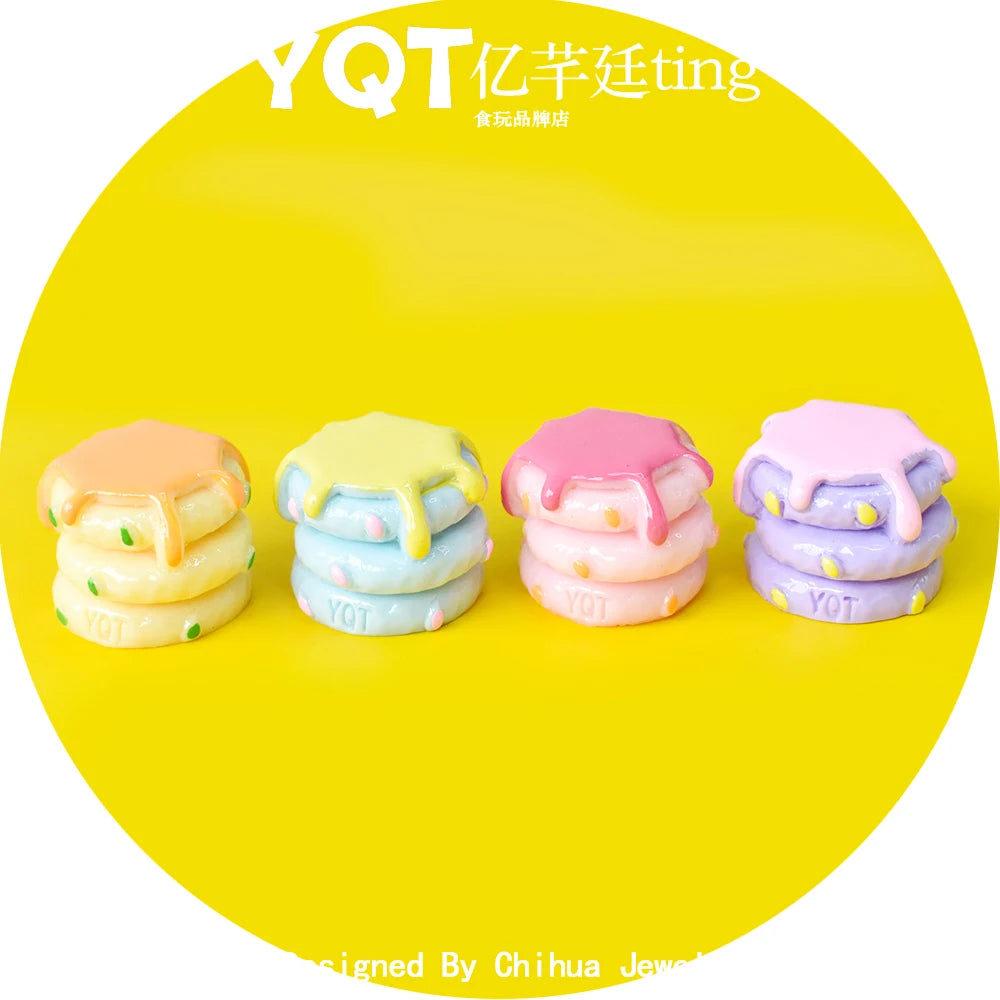 Popular Sweet Cake Flatback Resin Cabochons for Miniature Dollhouse Food Figurines DIY Key Chain Decorations