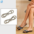 Popular Shiny Rhinestone Bow Shoe Clips Handmade Crystal Rope Knot Clip Buckle for Heel Handbags Accessories