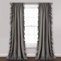 Modern American-Style Pleated Princess Decorative Curtains Nordic Style Solid Color Wear Rod Curtains Finished Design French