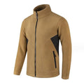 Wholesale Fleece Stand Collar Warm Full Cardigan Zipper Sweatshirt Beige Color Solid Jacket Warm Sweatshirt