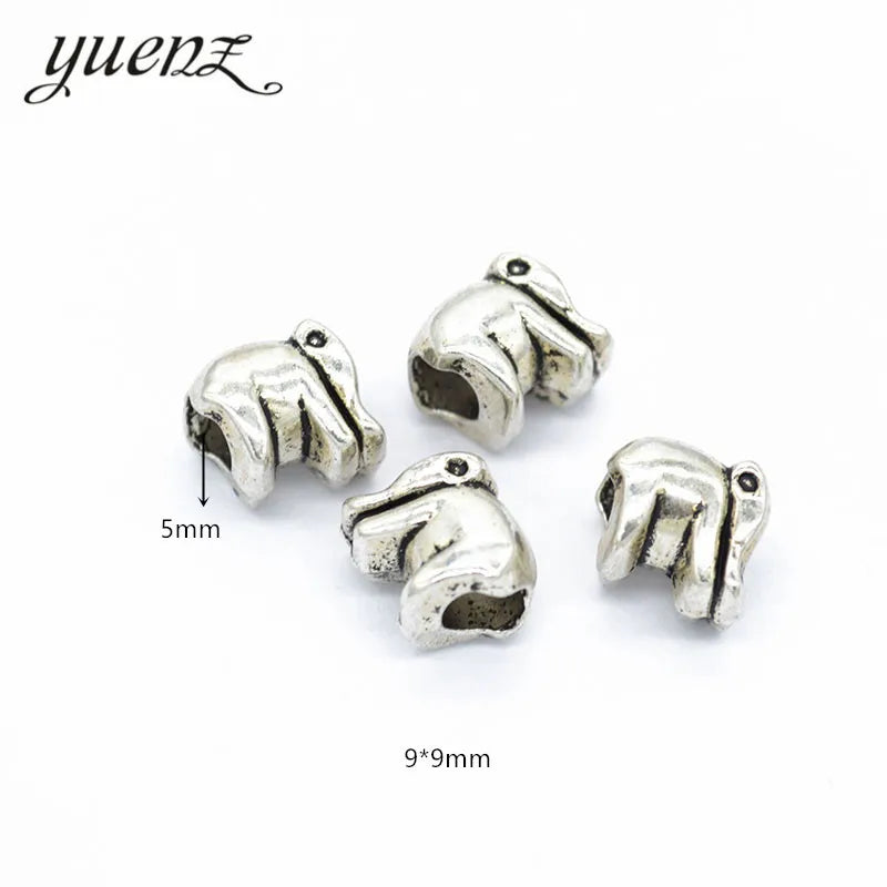 Vintage Elephant Bead Charms Big Hole Beads European Pendant Fit for Necklace Bracelet DIY Pendants 9*9mm R13