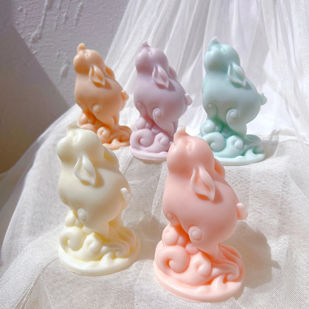Cute Piggy Silicone Candle Mold Piglets Animal Wax Mould Soap Home Decor Gift Lovely Baby Pig Silicone Mold