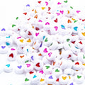 GP0940 Popular White  Flat Plastic Acrylic 4*7mm 500g Rainbow Enamel Heart Round Disc Beads for Jewelry DIY
