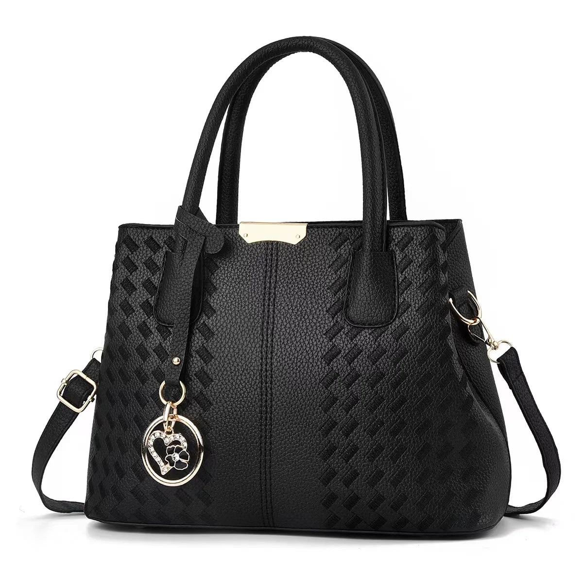 Brand Name Wholesalers Top Quality Lock High Fashion Leather Quilted Luxury Handbag Tote Designer