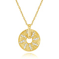 Luxury Arabic Jewelry Dubai Style Fine Filigree 925 Sterling Silver 18K Gold Moissanite Diamond Round Pendant Necklace