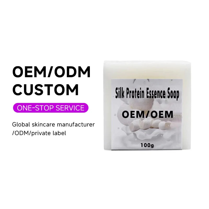 Natural Soap Organic Whitening Goat Milk Silk Cocoon Face Soap Sea Salt Essential Oil Soap Remove Acne Deep Cleansing