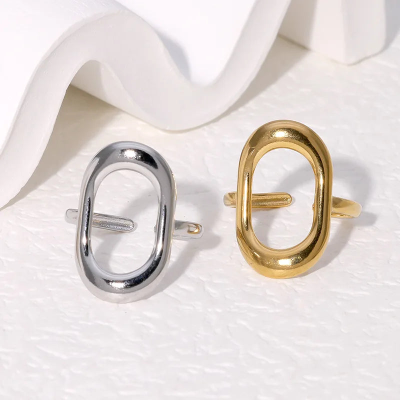 Beimai OEM Ring Fashion Hollow Geometric Rectangular Waterproof Women's Ring