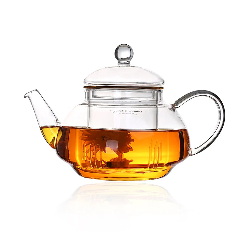 Cheap High Borosilicate Glass 550ml Lead Free BPA Free Classic Tea Set Black Tea Green Tea Teapot Glass Infuser for Drinking