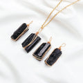 Fashion Natural Polished Black Tourmaline Quartz Rough Stone Crystal Pendant 3cm 15g Healing Energy Lucky