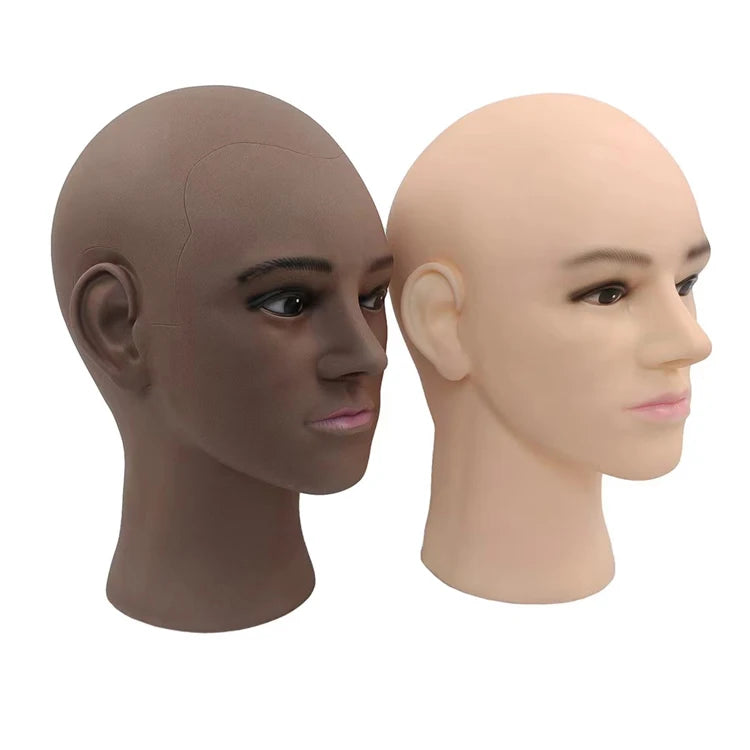 Wholesale Soft PVC Male Mannequin Display Head Realistic Makeup Male Hat Wig Glasses Display Mannequin Heads