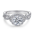 Classic Round  Brilliant Cut 7mm Fashion Design White Gold Colour Customized Engrave Logo Silver Ring